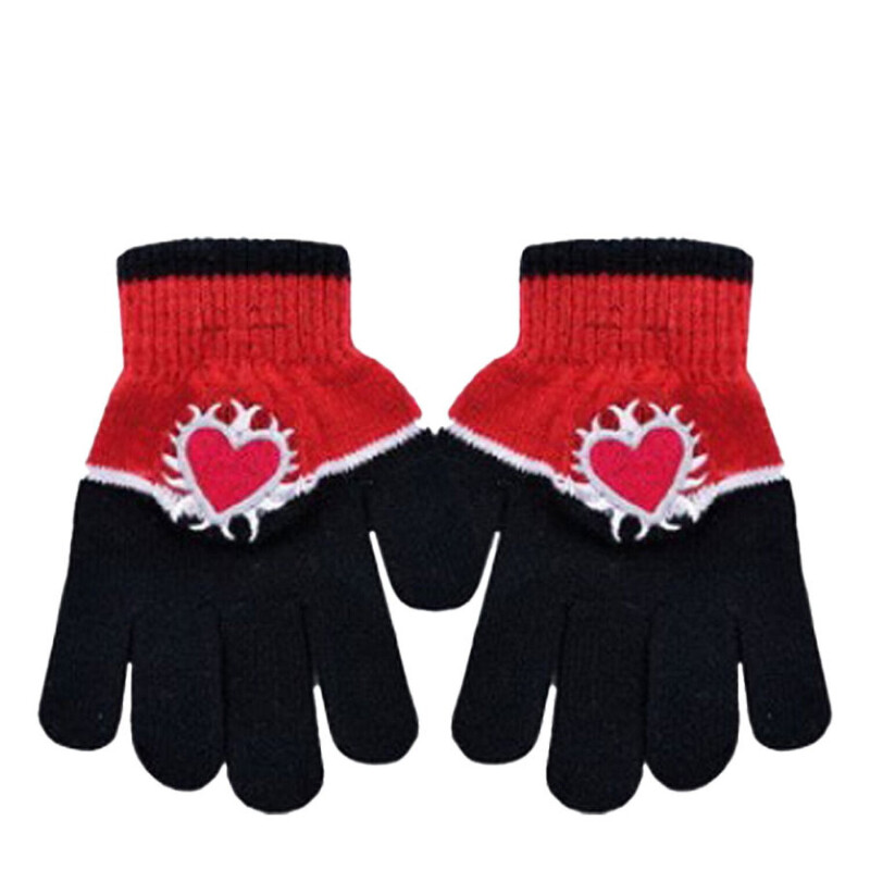 Guantes Infantiles Footy Corazón Negro - Rojo