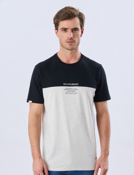 REMERA RAYADA DE ALGODÓN Gris