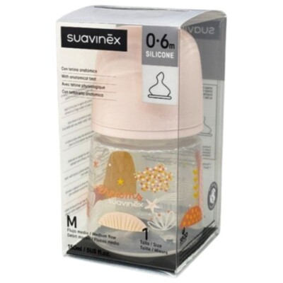 Biberón Suavinex 150 Ml. 0-6m Flujo Medio Anatómico Rosa Biberón Suavinex 150 Ml. 0-6m Flujo Medio Anatómico Rosa