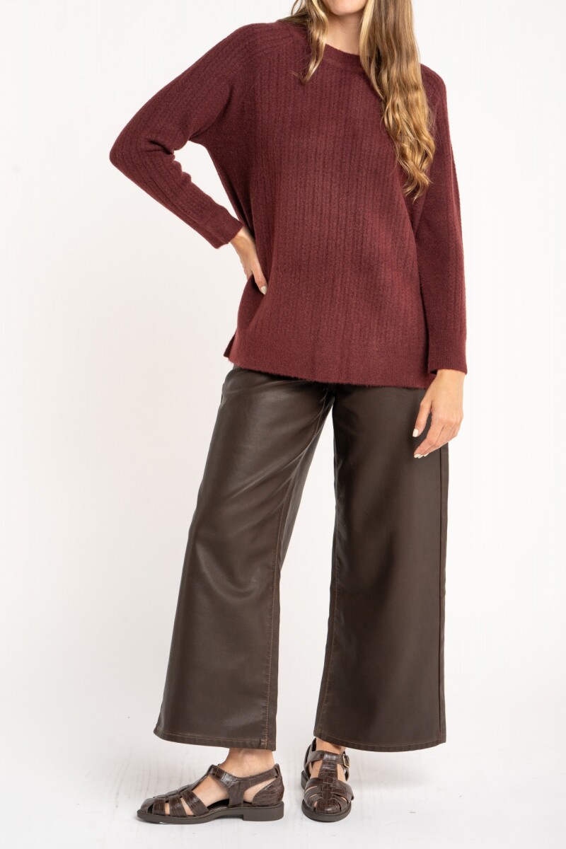 Sweater Texturado Bordeaux