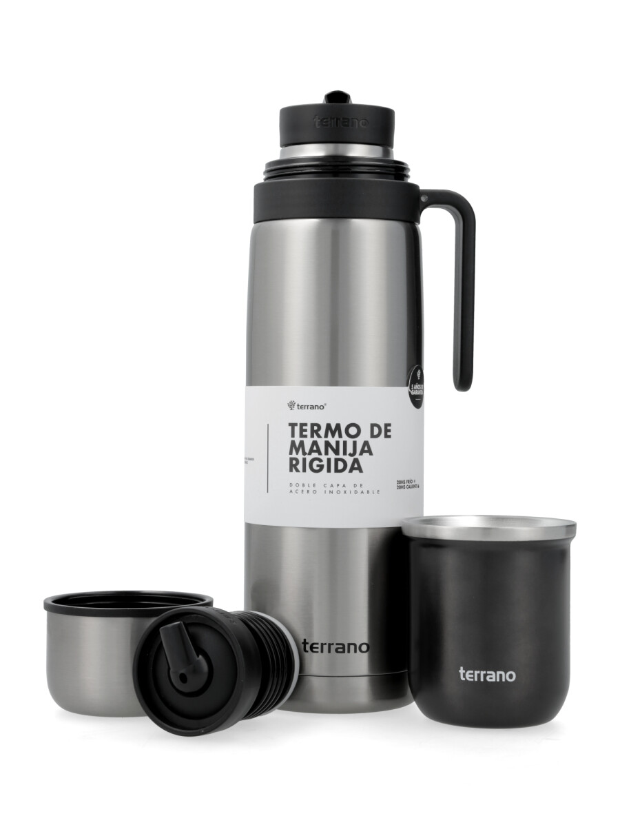 Termo Manija Rigida + Mate Acero inox. - Acero Con Sicilia 