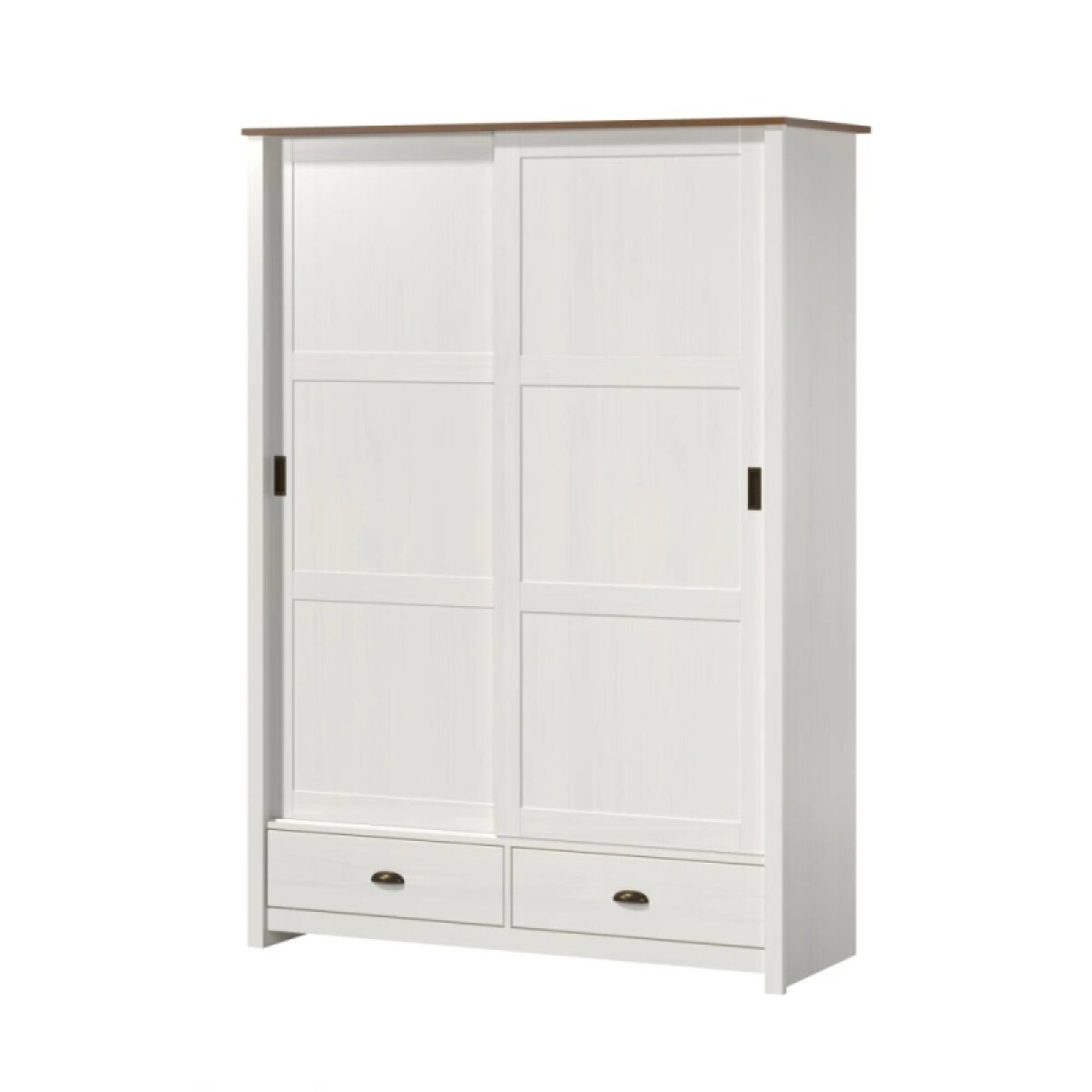 Ropero Colonial 2 Puertas Correr Blanco 100% Madera 