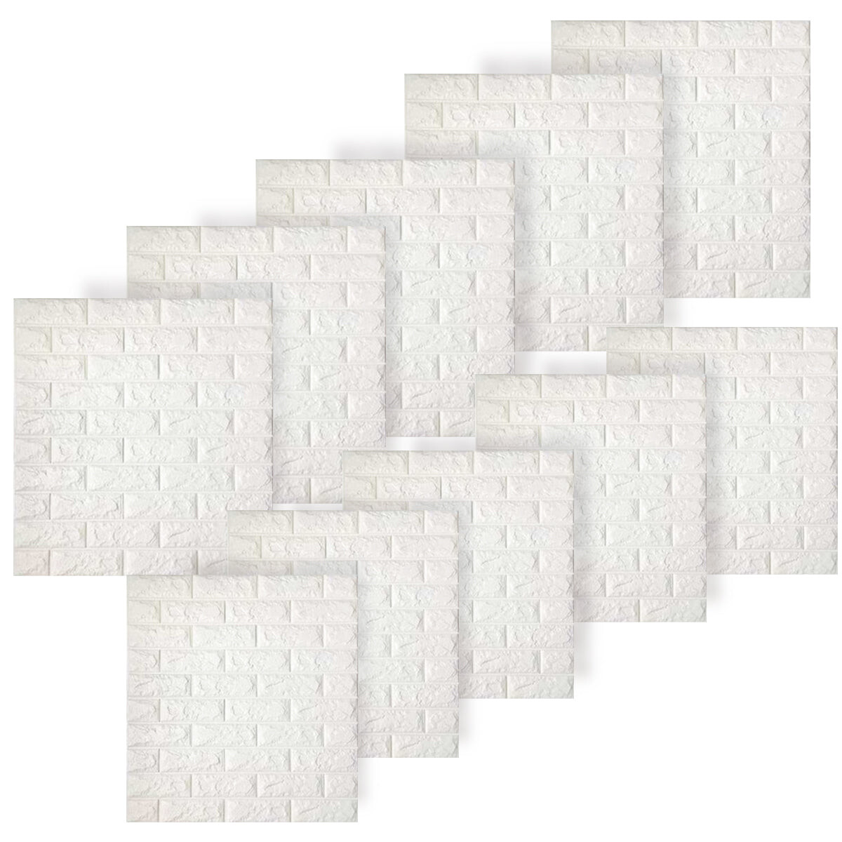 Set X10 Revestimiento Adhesivo Pared LAdrillo Colores - Blanco 