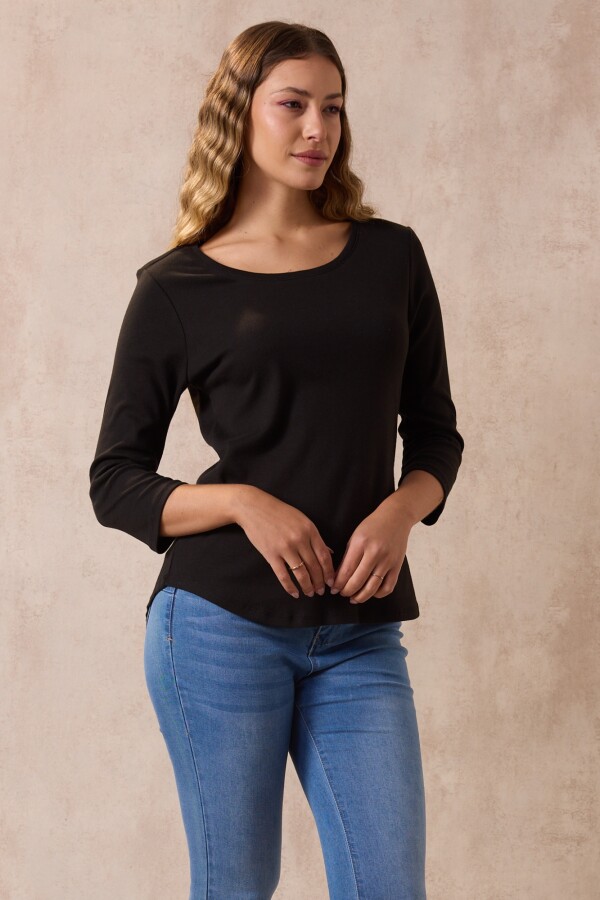 Remera Algodon Basica NEGRO