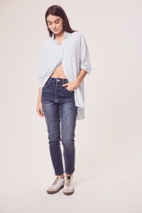 Blusa Rayas Celeste