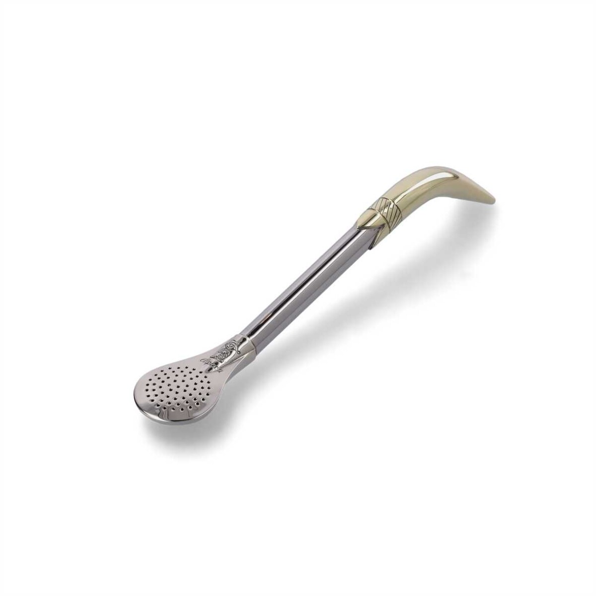 BOMBILLA ALPACA CON PICO DE LORO BRONCE GRUESA LISA 