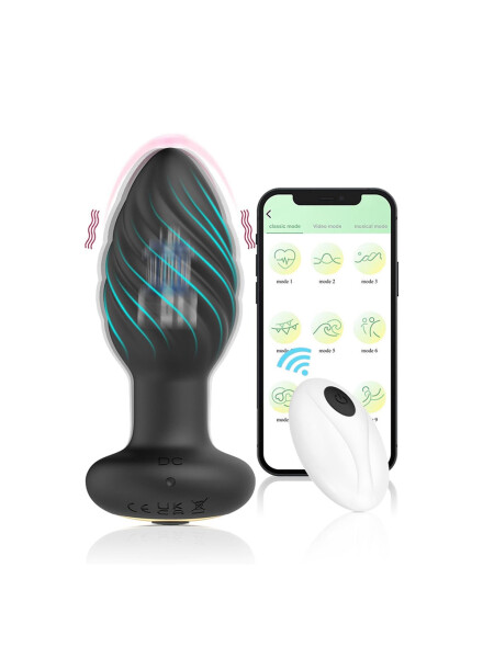 Vibrador anal control remoto Negro