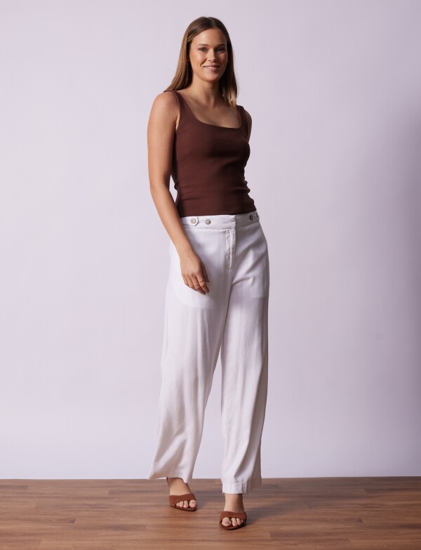 Pantalon Lino Wide Leg CRUDO