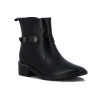 Comfortflex Bota Caña Baja C/ Tira Y Hebilla Cuero/caima Negro