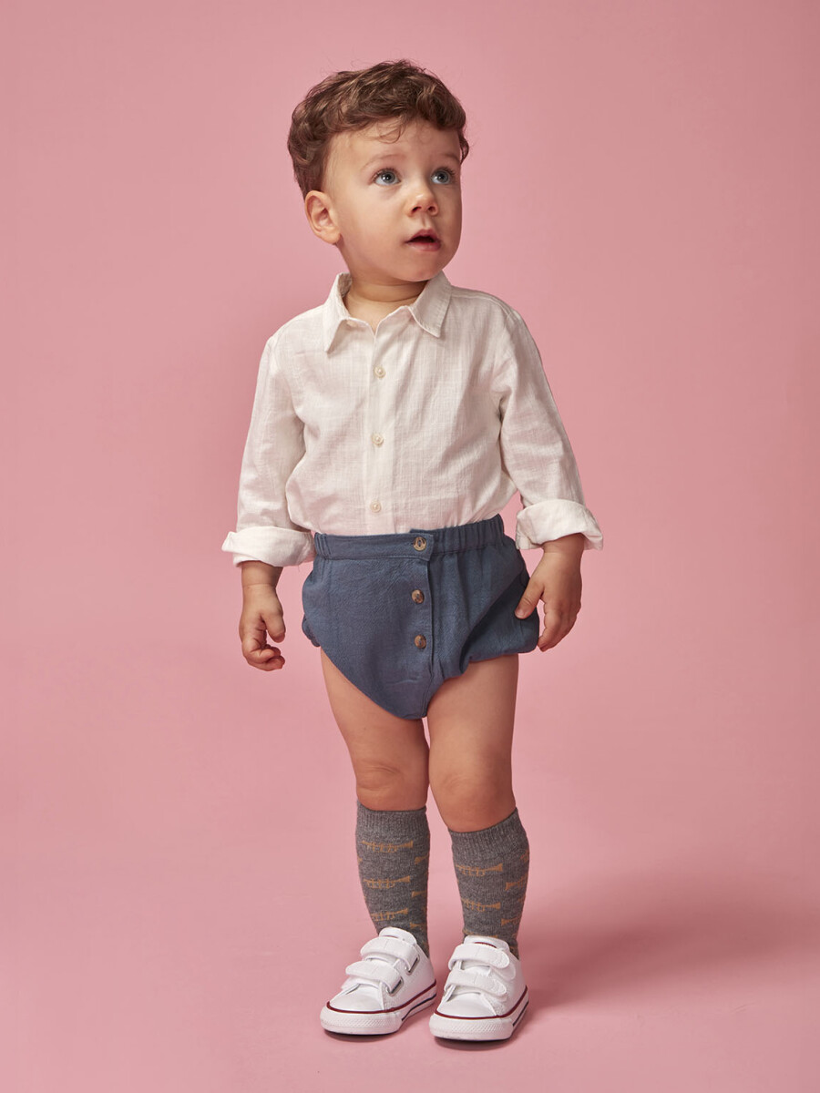 Camisa Body Cuello Peter Pan Blanco Roto