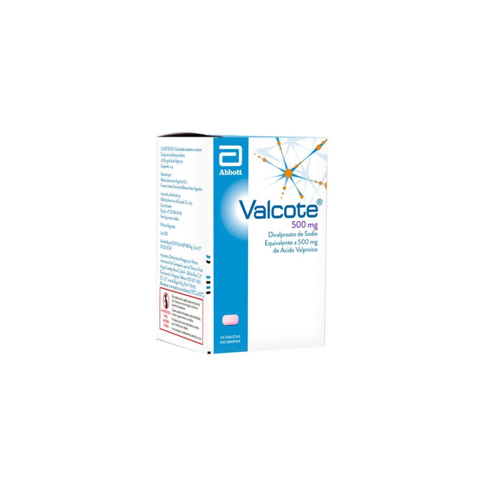 VALCOTE 500 MG. CJ X 30 COMP. REC. única