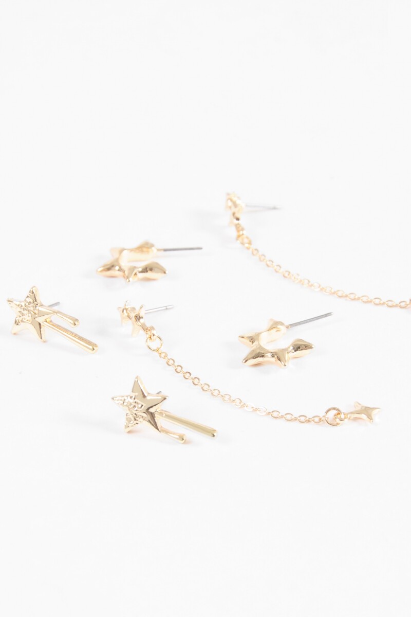 Set de caravanas estrella dorado