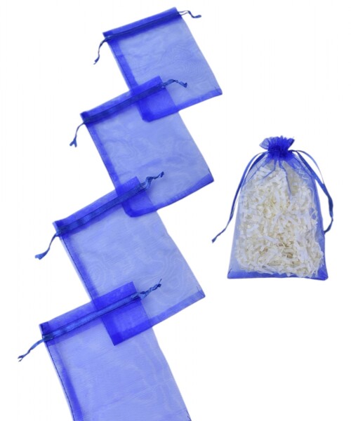 Pack x 100 - Bolsas organza 9x15 cm AZUL