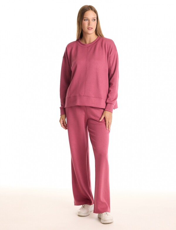 Buzo Pespuntes ROSA OSCURO