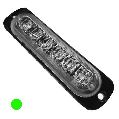 FARO LED - BARRAL VERDE 6 LED 12V 24V 125X28.2MM - FARO LED - BARRAL VERDE 6 LED 12V 24V 125X28.2MM -