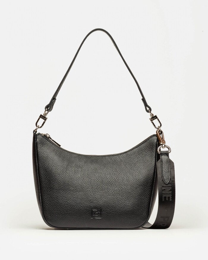 Bandolera Venice en cuero graneado Negro
