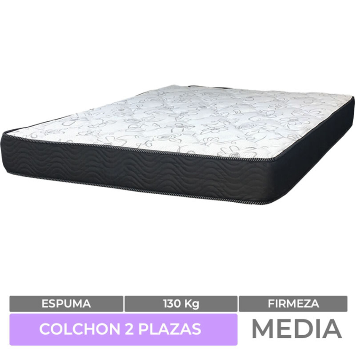 Colchón MEGA FIRM 2 Plazas – Reversible – 100% Espuma Firme – 138x188x20 cm – Soporta 130 k 