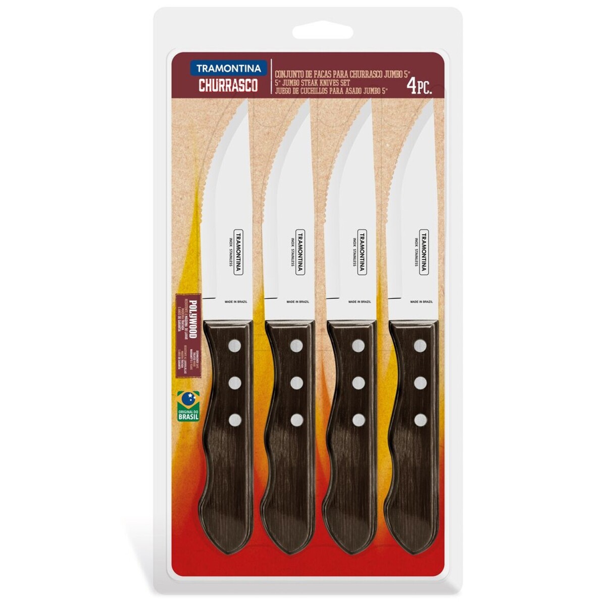 Set x4 cuchillos para asado Tramontina Jumbo 