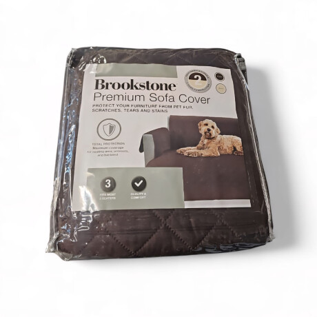 Cubre Asiento Protector Para Sofá 3Plazas Reversible Lavable Marrón