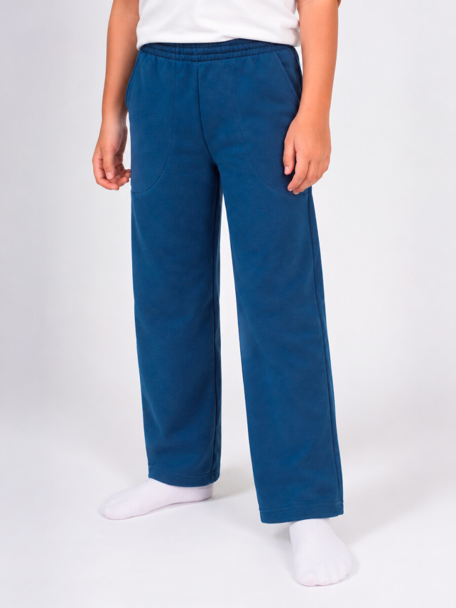 PANTALON BÁSICO UNISSEX CON FELPA - AZUL 