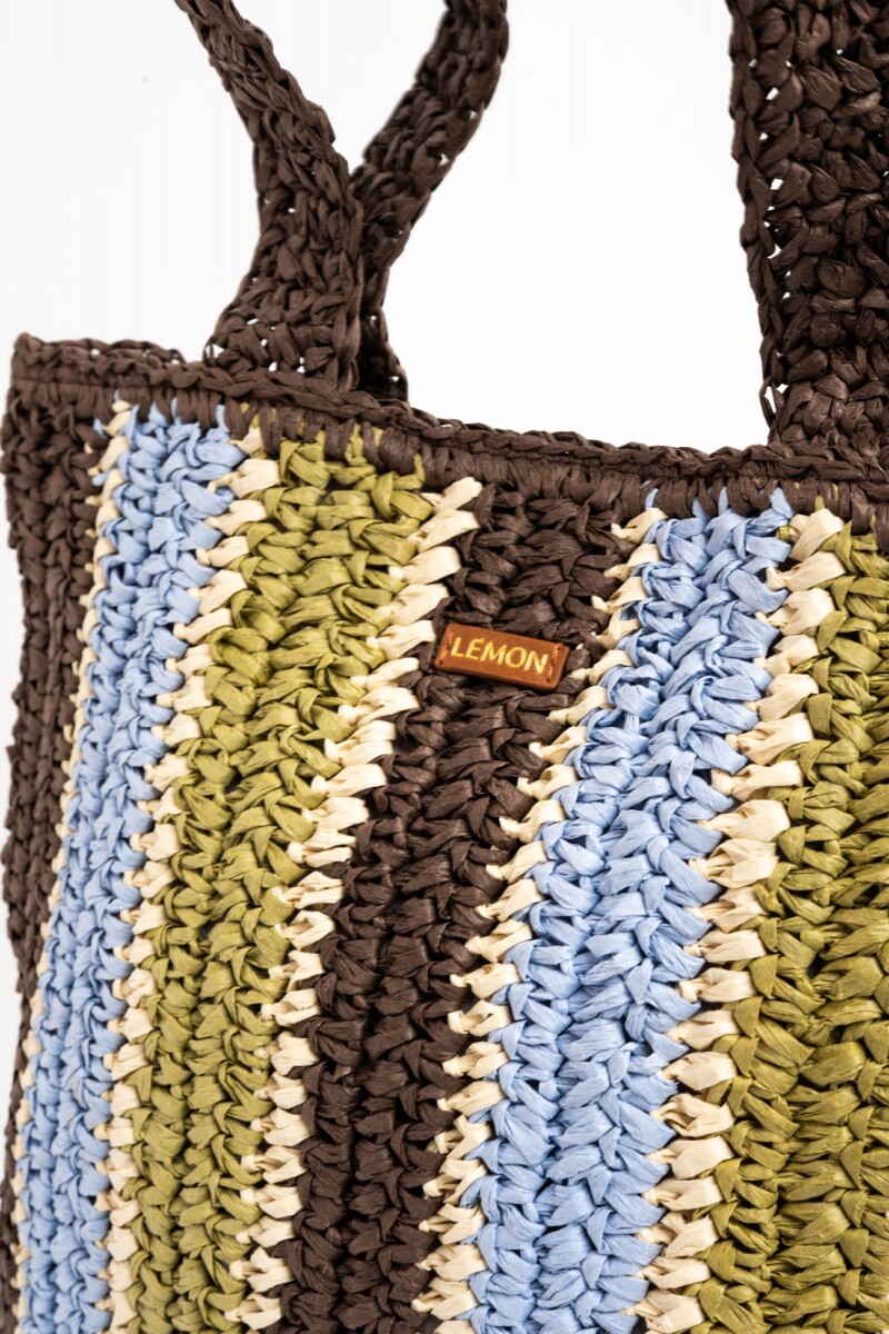 Bolso Trenzado Raya Vertical Multi