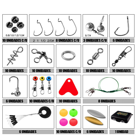 Valija Pesca Tanza Plomada Anzuelo Kit 241 Psc Valija Pesca Tanza Plomada Anzuelo Kit 241 Psc