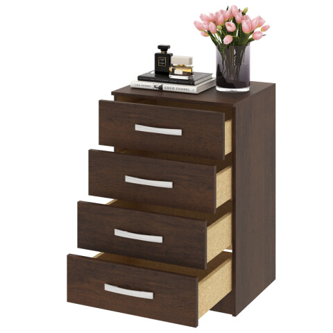 Comoda Cajonera para Dormitorio o Living de 4 Cajones - FE - Marrón Comoda Cajonera para Dormitorio o Living de 4 Cajones - FE - Marrón