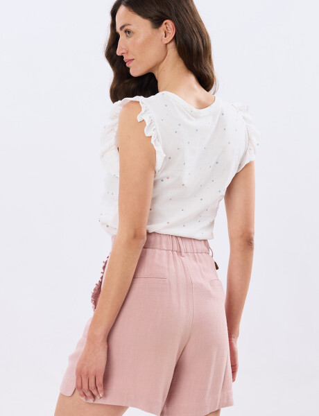 SHORT LISO DE LINO Rosa