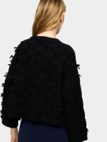 Jersey De Punto Con Flecos negro