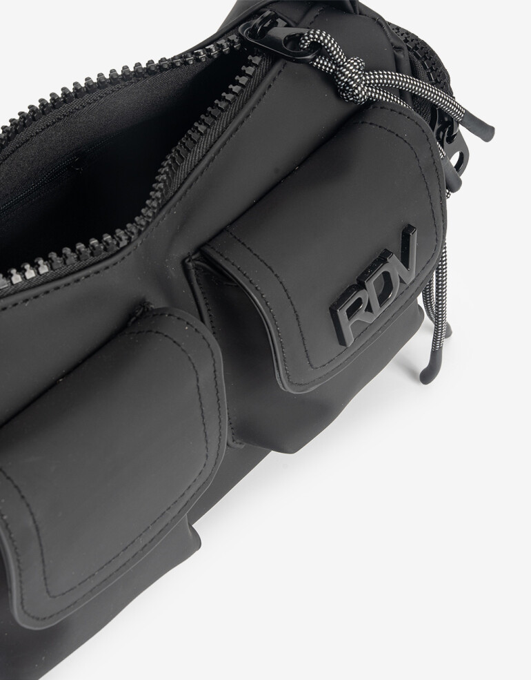 City Engomado Cartera Formato Baguette Rue Du Voyage - Negro