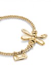 PULSERA ELASTICA CON LIBÉLULA BAÑADA EN ORO DE 18K Pulsera