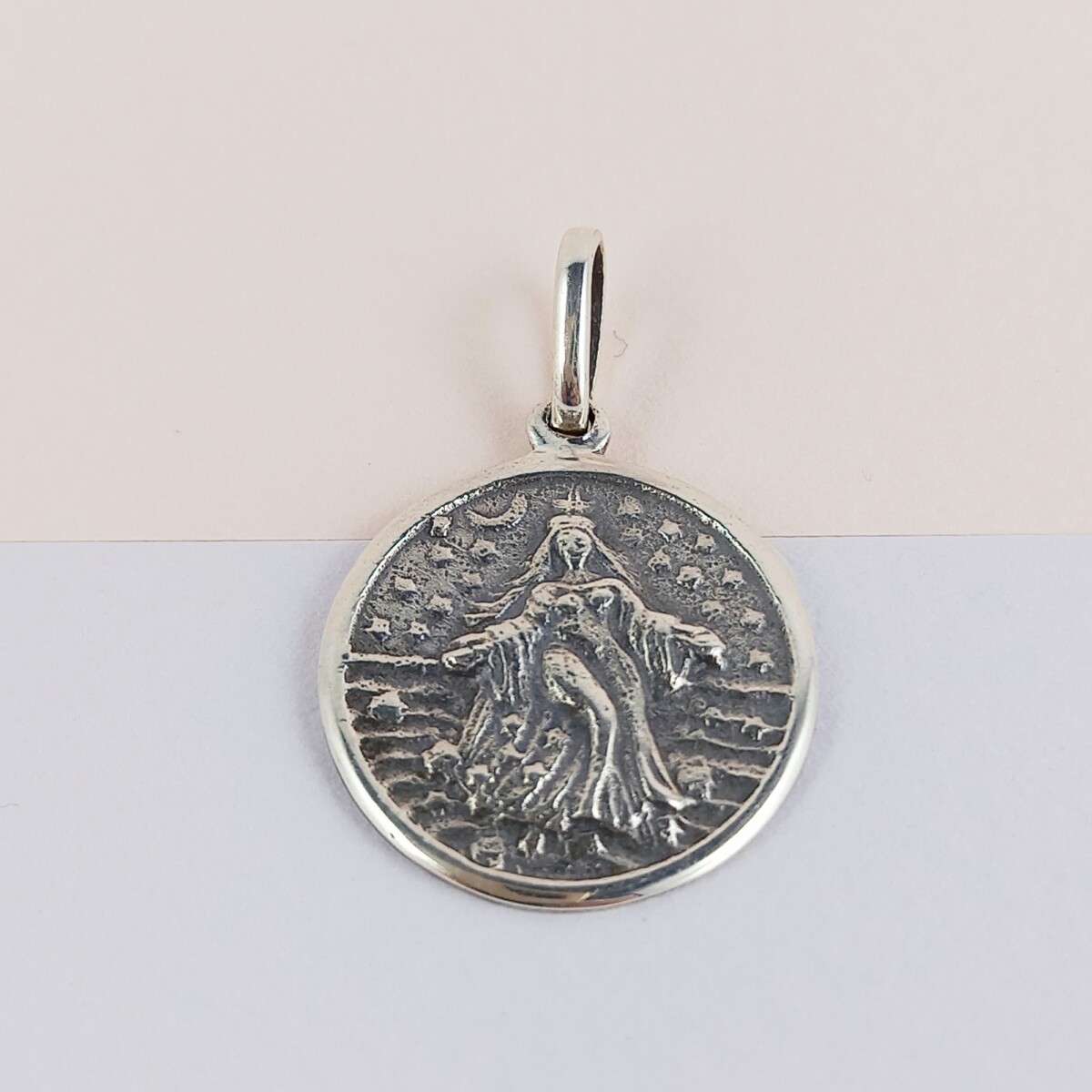 Medalla religiosa de plata 925, IEMANJA. 