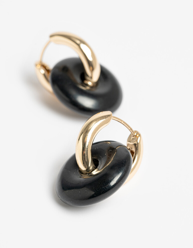 Aros Argollas Color Argollas Con Dona Color - Dorado