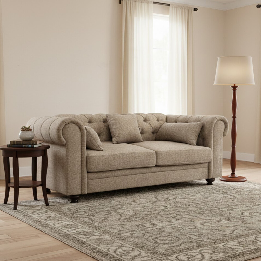 SOFÁ SILLÓN 3 CUERPOS - CON ALMOHADONES Marrón