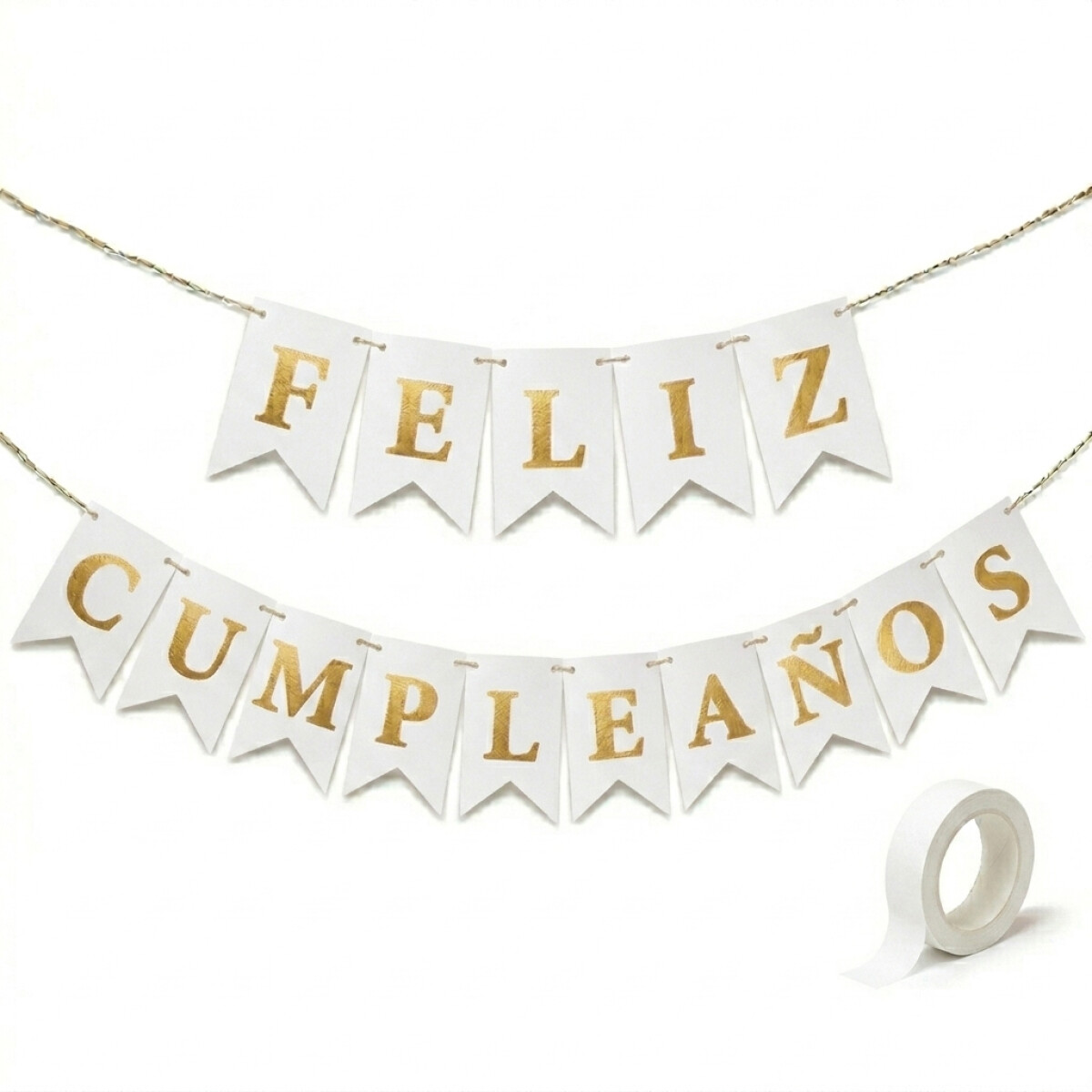 Cartel Feliz Cumple - Blanco 