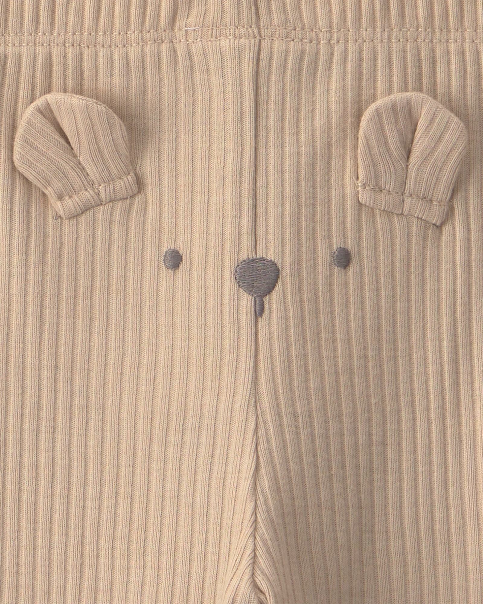 Set tres piezas de algodón, pantalón y bodies, marrón y crema, diseño osos Sin color