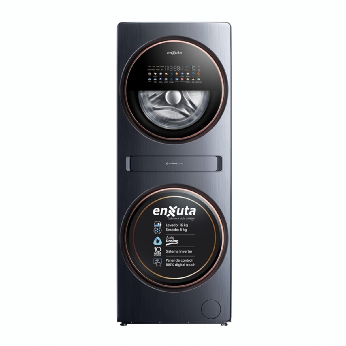 Torre De Lavado Y Secado Inverter ENXUTA TLSENX21660N 16KG / 6KG 