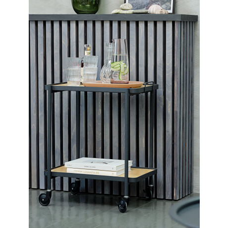 Carrito GANGSTED 2 estantes color roble/negro Roble/negro