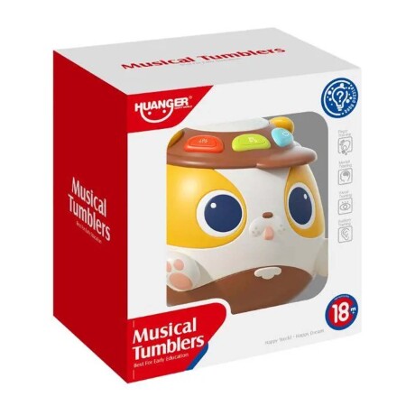 Tambor Balancín Musical con Luz Sonidos Juguete Bebé Huanger Amarillo