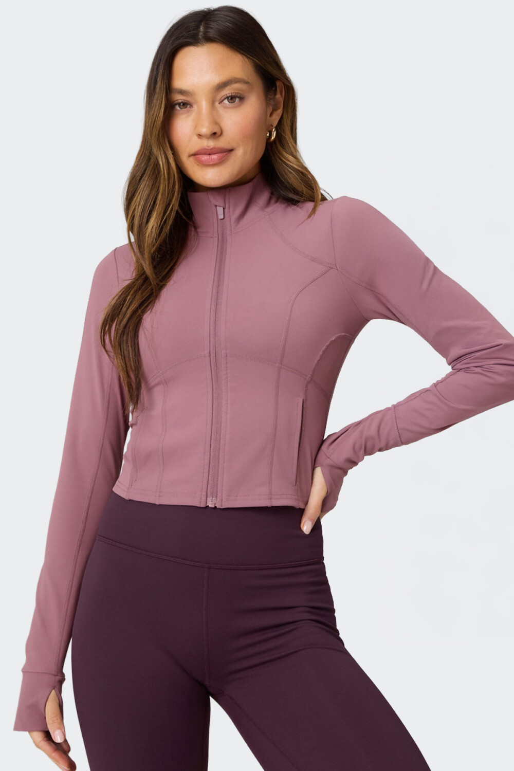 Campera Fabletics Perfect Storm Cropped Rosado