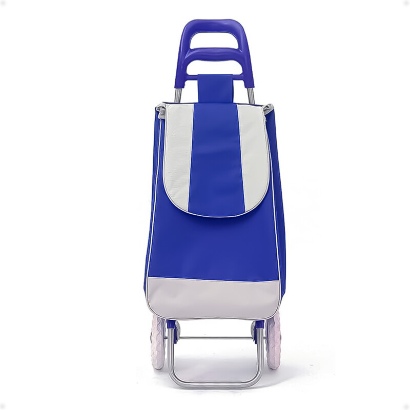 Carrito de Compras con Bolso para Feria Azul