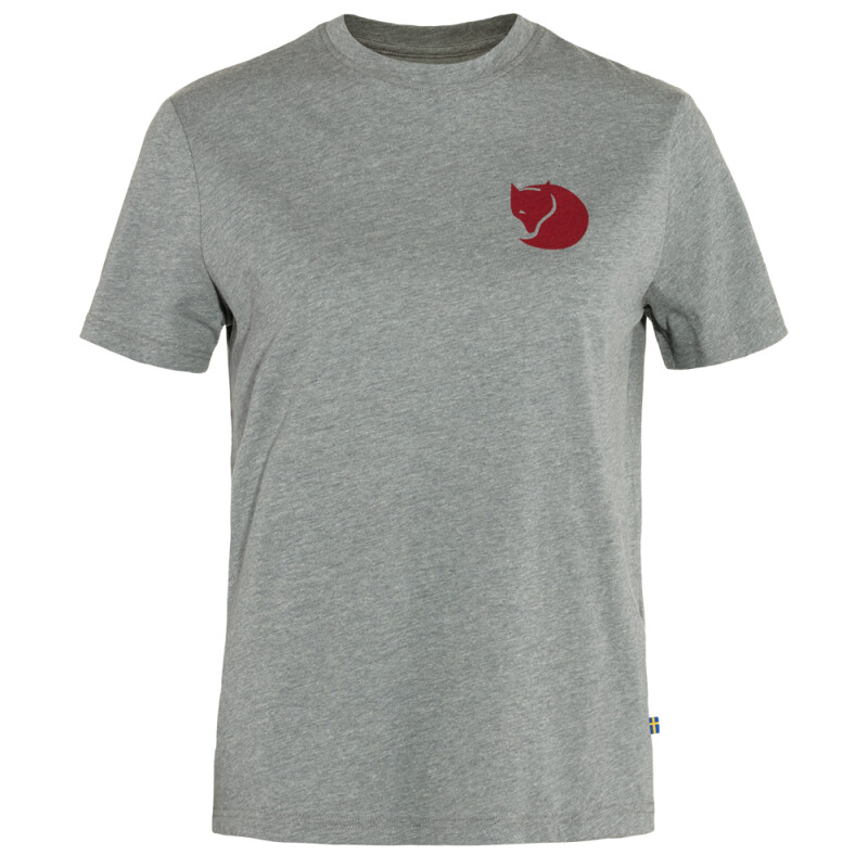 Polo Fjallraven Fox Boxy Logo Tee Mujer Grey-melange