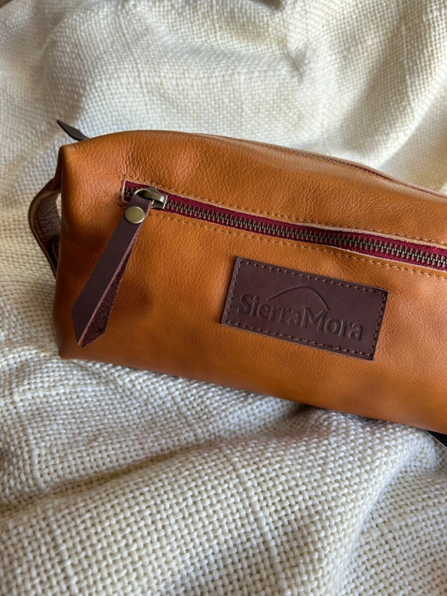 Necessaire de Cuero - Honey Red Zip 