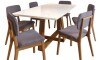 Mesa de Comedor Wood 1.6 - Línea Manhattan - Vidrio - Blanco/Natural Mesa de Comedor Wood 1.6 - Línea Manhattan - Vidrio - Blanco/Natural