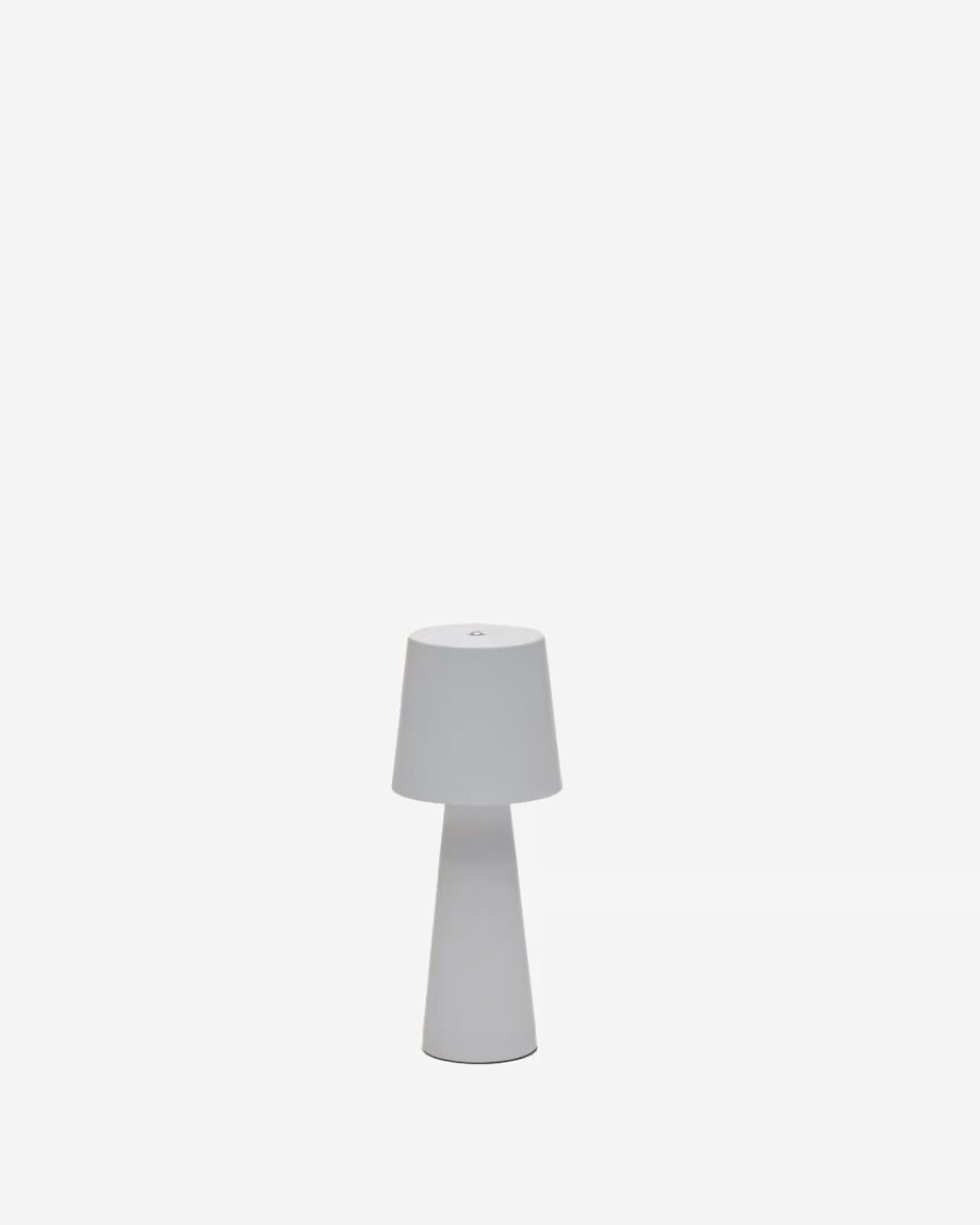 Lámpara de mesa pequeña de exterior Arenys de metal con acabado pintado gris 