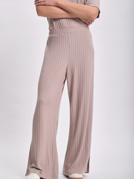 Pantalón ancho lanilla Taupe