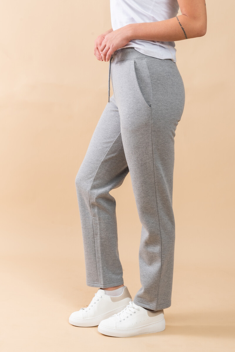 Pantalón deportivo recto Gris Melange