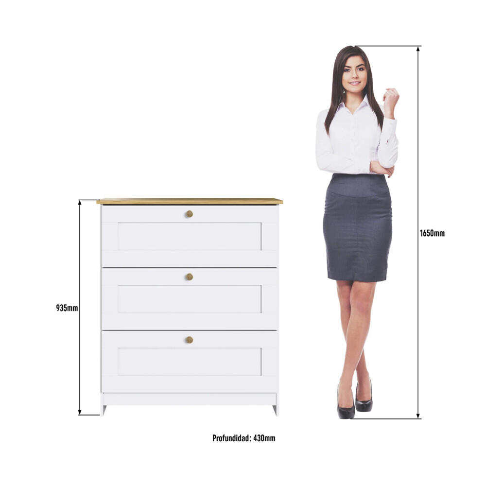 Combo cómoda 3 cajones + 2 mesa de luz 1 cajón Combo cómoda 3 cajones + 2 mesa de luz 1 cajón