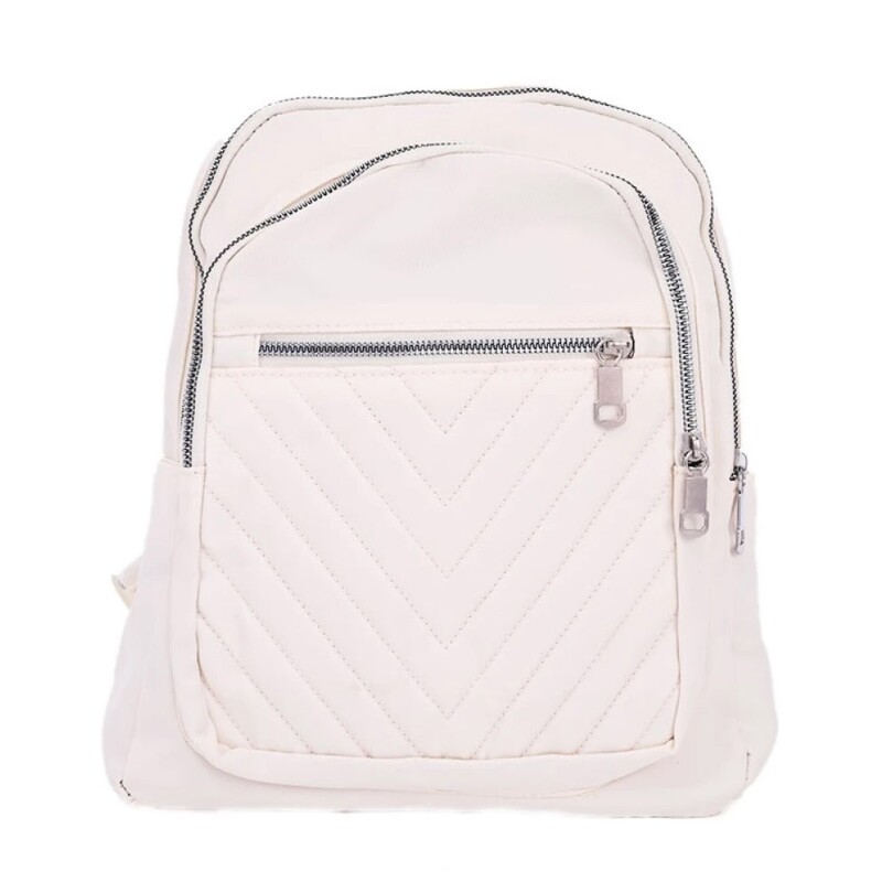 Mochila Canva Deia con capitoneado Blanco