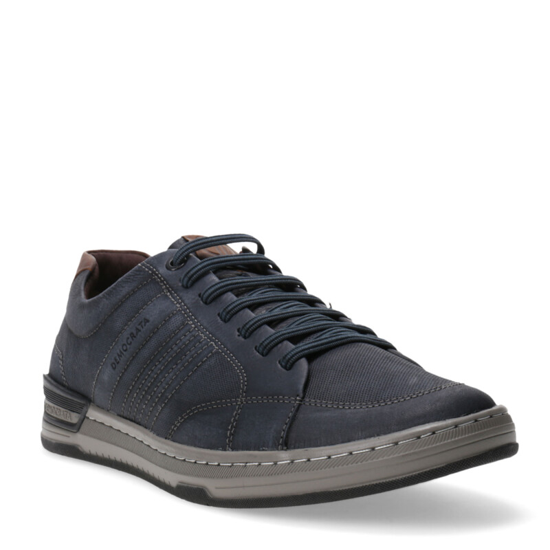 Zapato de Hombre Democrata acordonado Shift Azul Marino - Marrón Tabaco